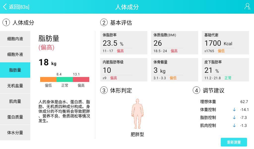 超聲波身高體重體脂儀測量報(bào)告